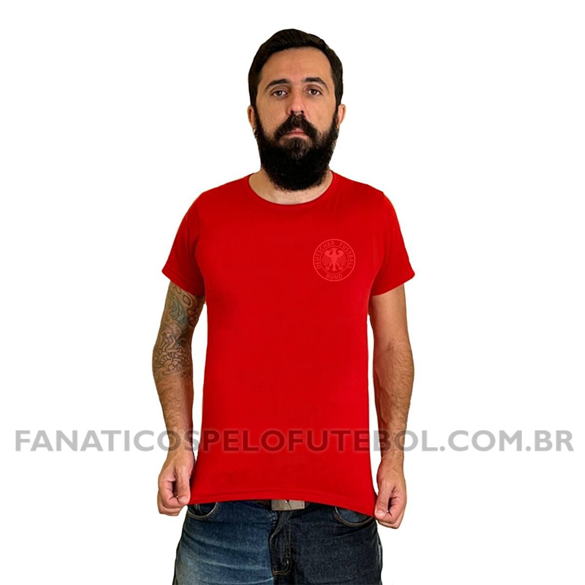 Camiseta Masculina Seleção da Alemanha Escudo Clássico Futebol Casual - Imagem 2
