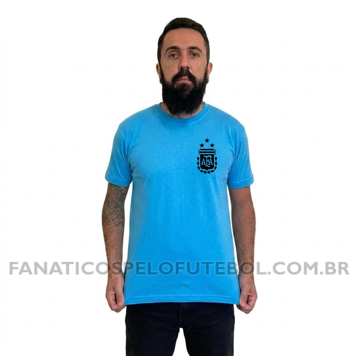 Camiseta Masculina Seleção da Argentina Escudo Clássico Futebol Casual - Imagem 9