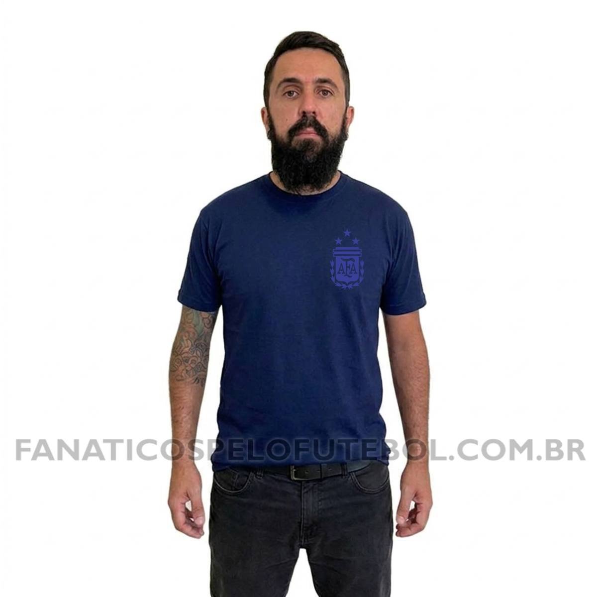 Camiseta Masculina Seleção da Argentina Escudo Clássico Futebol Casual - Imagem 8