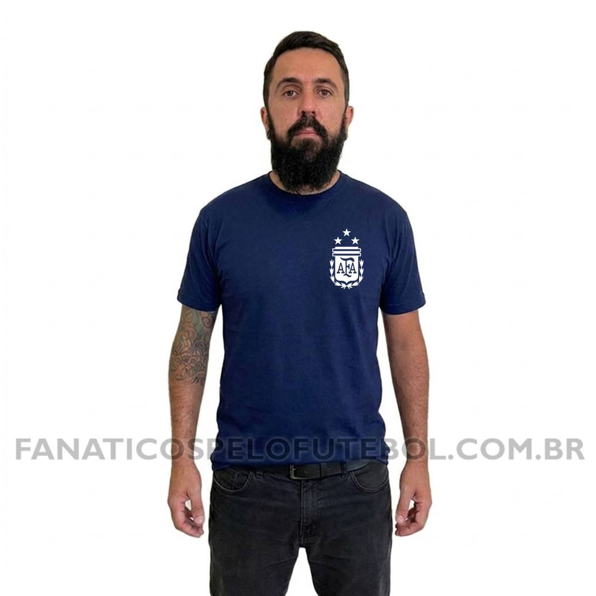 Camiseta Masculina Seleção da Argentina Escudo Clássico Futebol Casual - Imagem 5