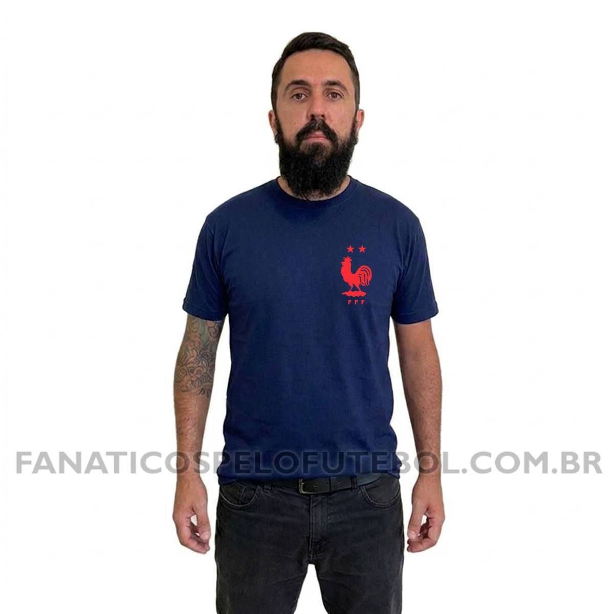 Camiseta Masculina Seleção da França Escudo Clássico Futebol Casual - Imagem 9