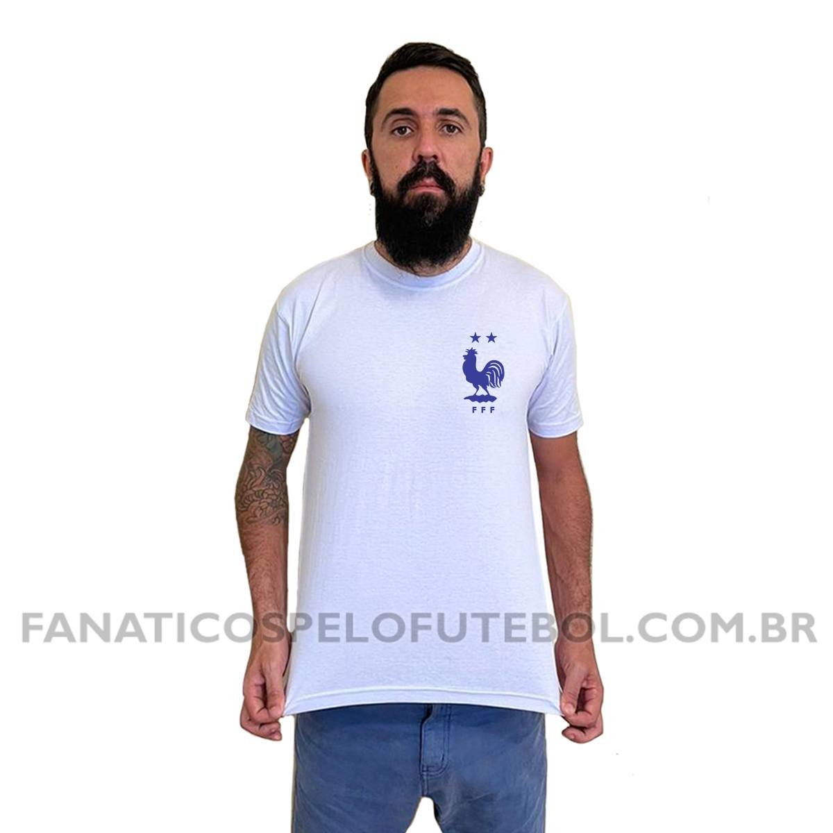 Camiseta Masculina Seleção da França Escudo Clássico Futebol Casual - Imagem 8