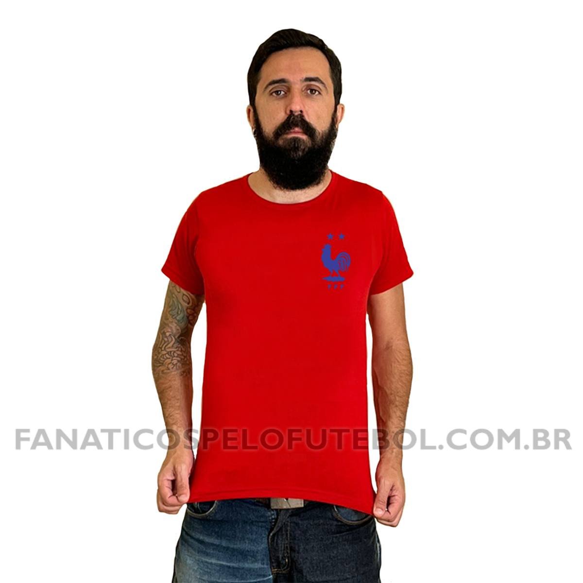 Camiseta Masculina Seleção da França Escudo Clássico Futebol Casual - Imagem 5