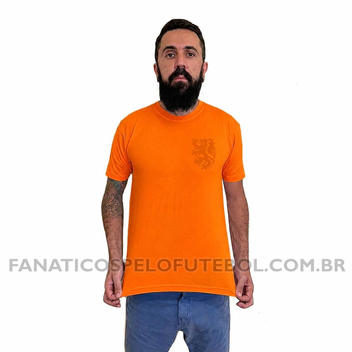 Camiseta Masculina Seleção da Holanda Escudo Clássico Futebol Casual - Imagem 5
