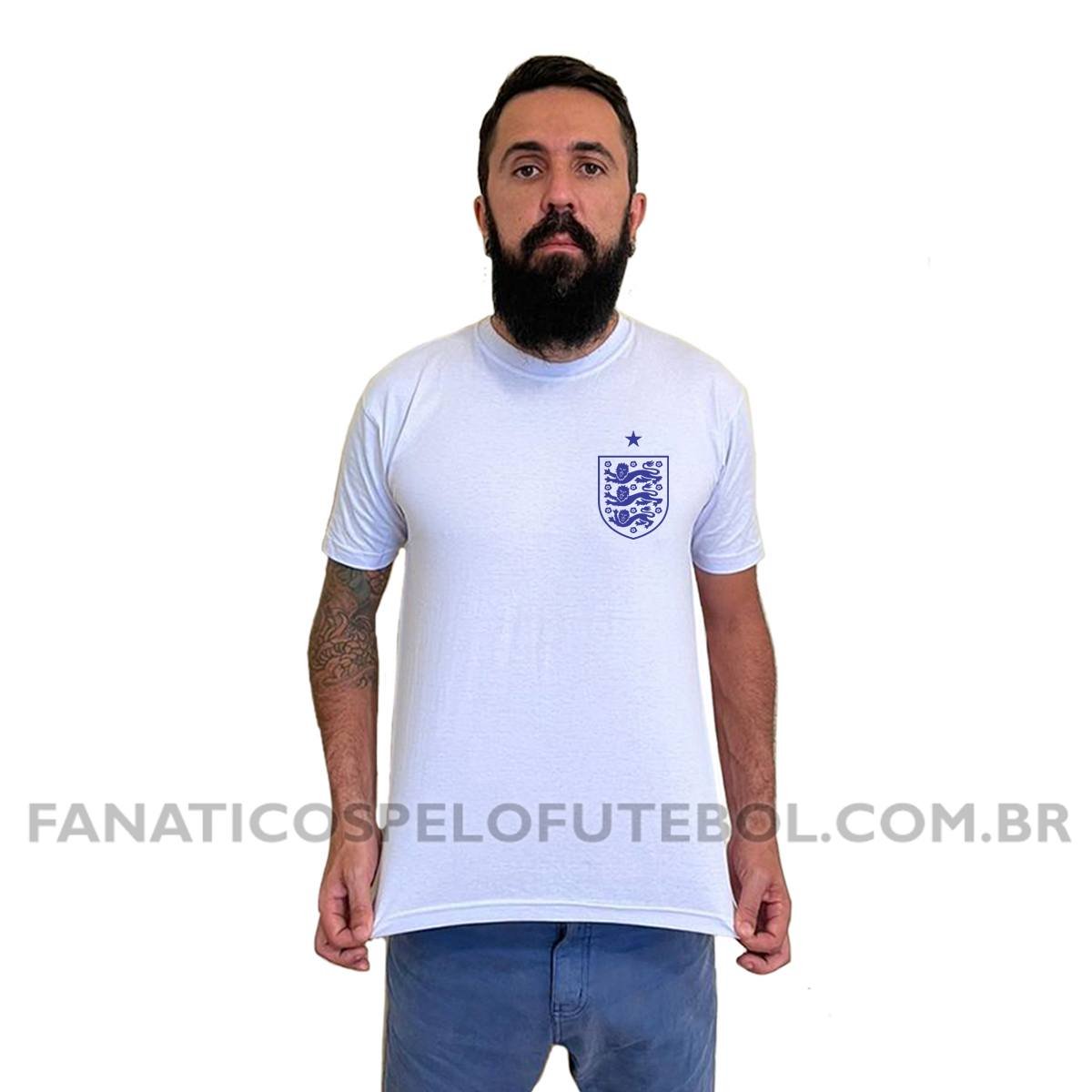 Camiseta Masculina Seleção da Inglaterra Escudo Clássico Futebol Casual - Imagem 8