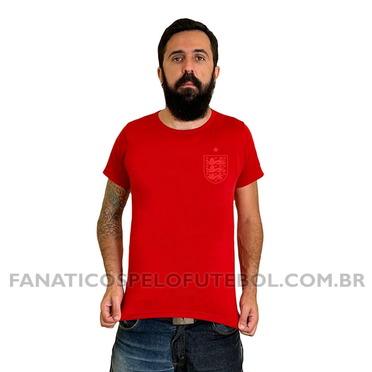 Camiseta Masculina Seleção da Inglaterra Escudo Clássico Futebol Casual - Imagem 6