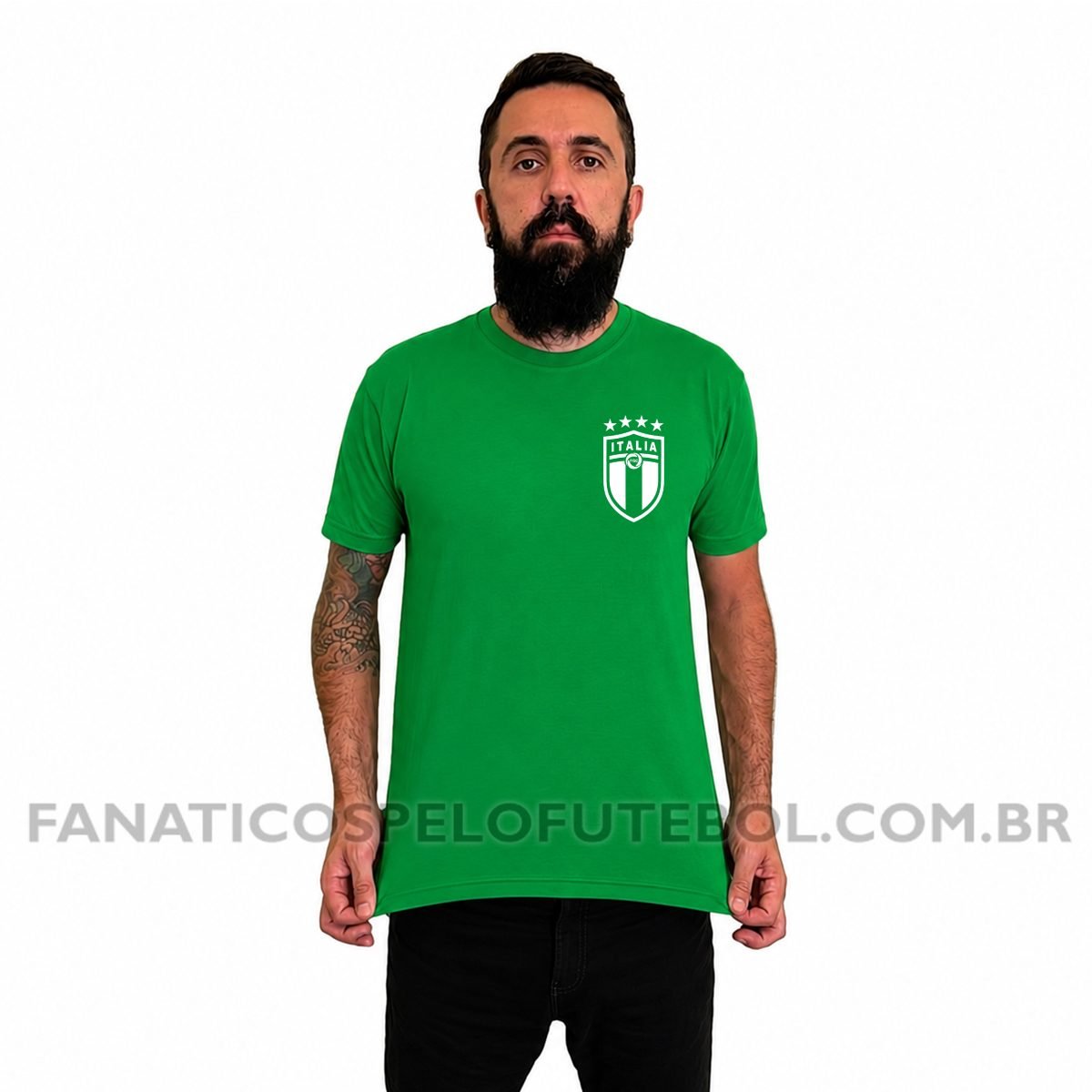 Camiseta Masculina Seleção da Italia Escudo Clássico Futebol Casual - Imagem 4
