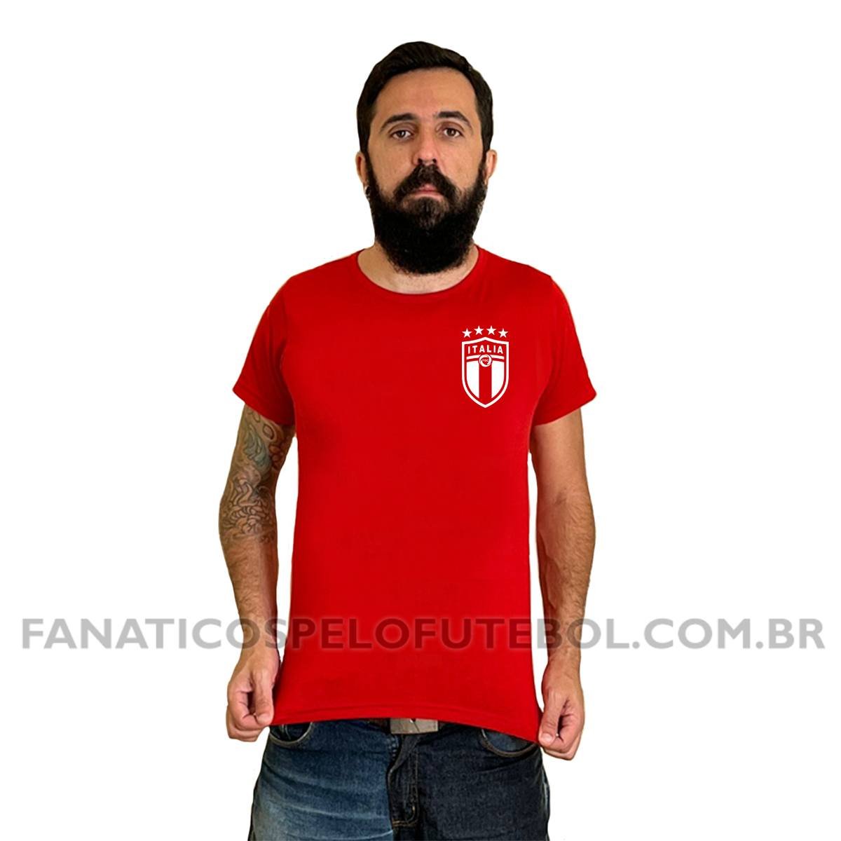 Camiseta Masculina Seleção da Italia Escudo Clássico Futebol Casual - Imagem 8