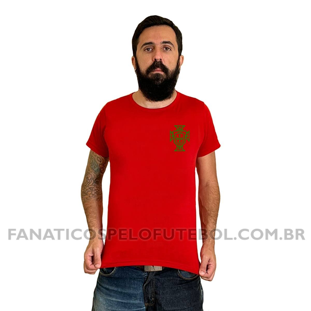 Camiseta Masculina Seleção da Portugal Escudo Clássico Futebol Casual - Imagem 8