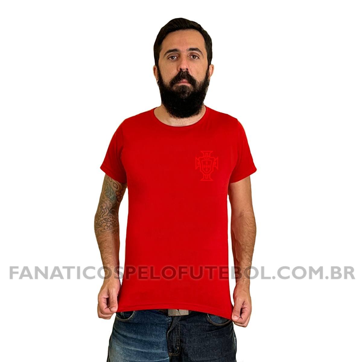 Camiseta Masculina Seleção da Portugal Escudo Clássico Futebol Casual - Imagem 6