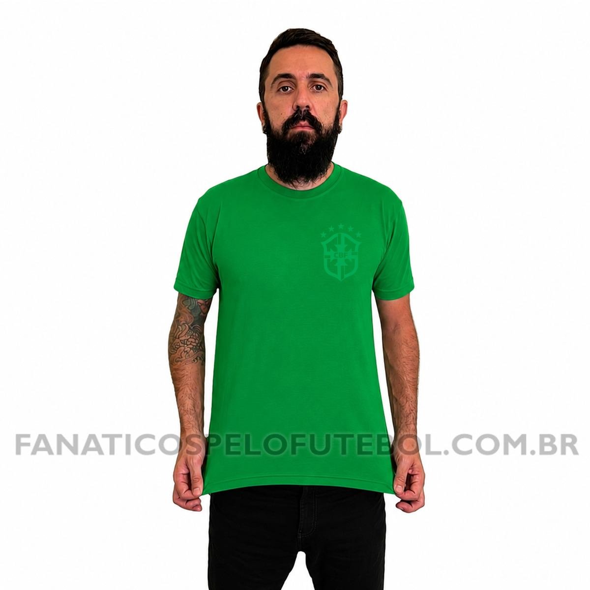 Camiseta Masculina Seleção do Brasil Escudo Clássico Futebol Casual - Imagem 11